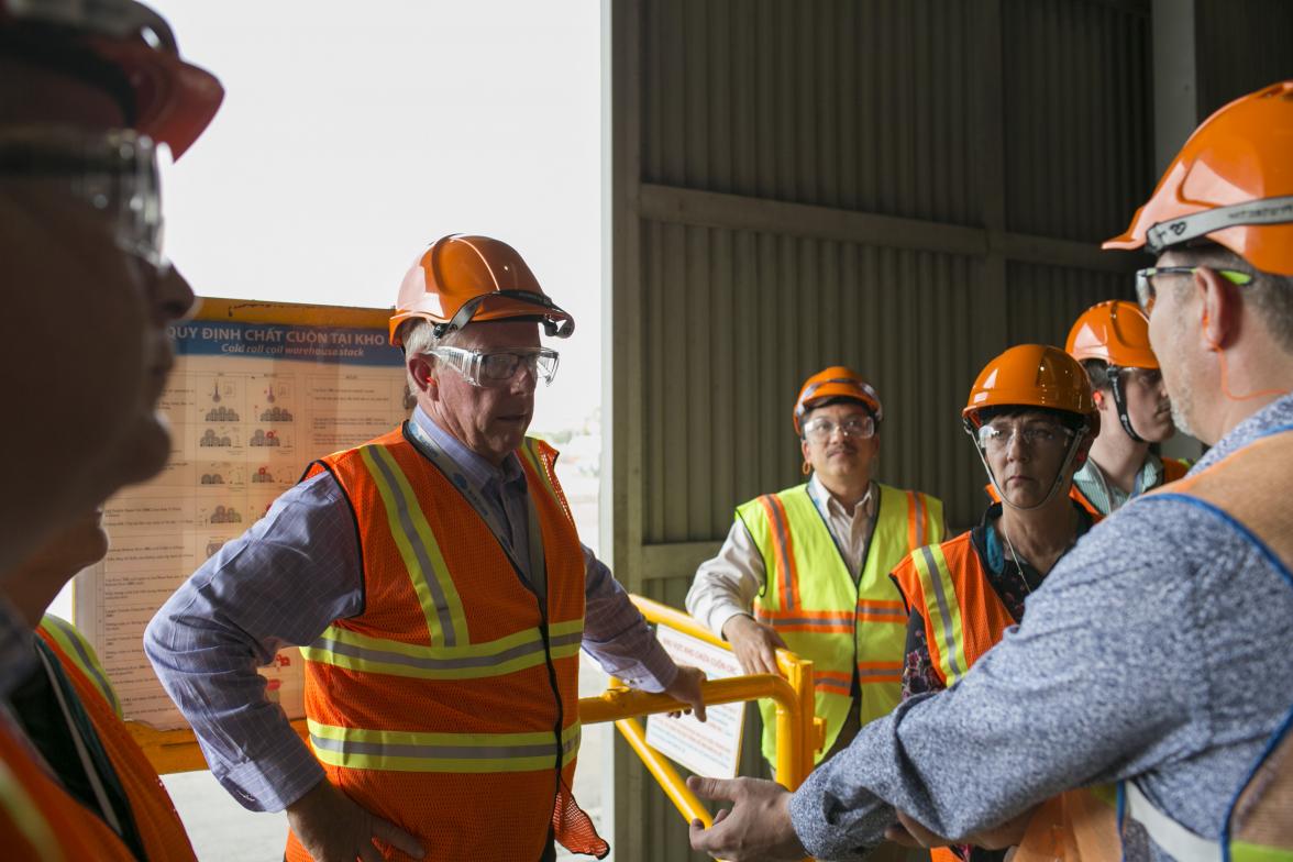 Assistant Minister Mark Coulton at NS Bluescope’s Phu My Factory 6 April 2018.