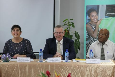 Assistant Minister for Trade and Investment Mark Coulton and PNG’s Foreign Minister Soroi Eoe after their Bilateral Meeting. Credit: DFAT