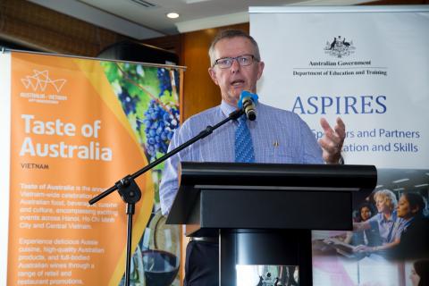 Assistant Minister Mark Coulton opens the first Taste of Australia Hospitality Trainings in Ho Chi Minh City on 6 April 2018.